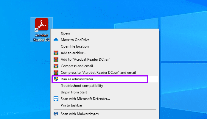 Исправление Adobe Acrobat Reader DC, не открывающего выпуск 1