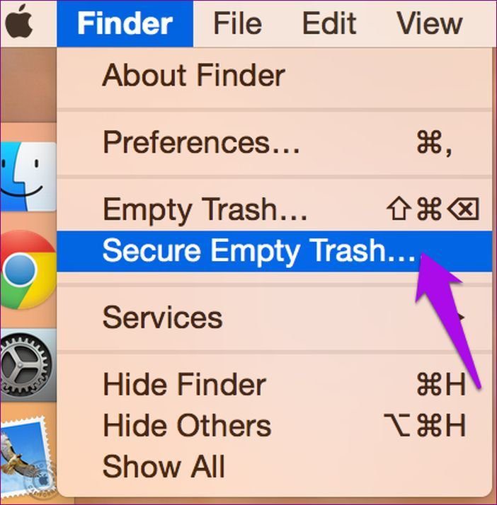 Удалить файлы навсегда Mac Secure Очистить корзину