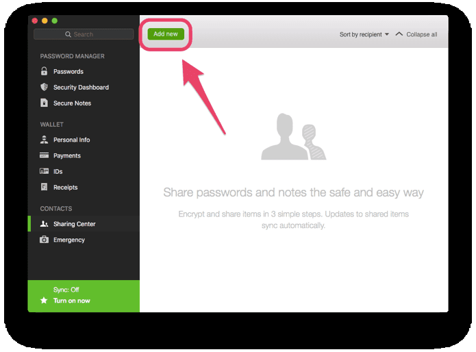 Dashlane Добавить новый 1