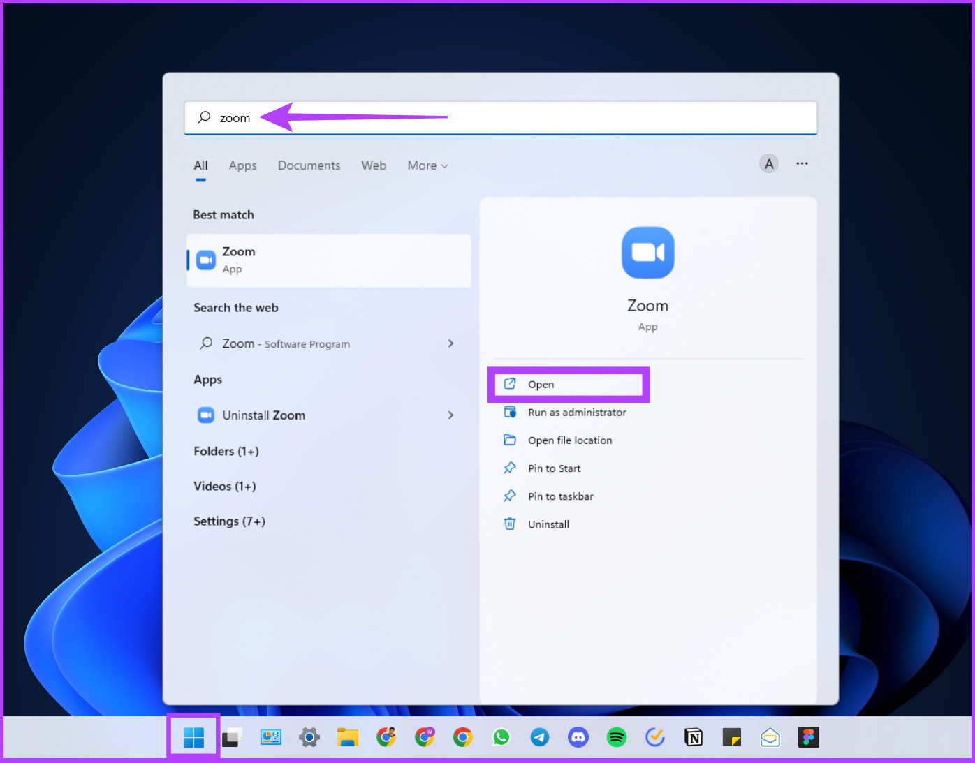 Запустите приложение Zoom