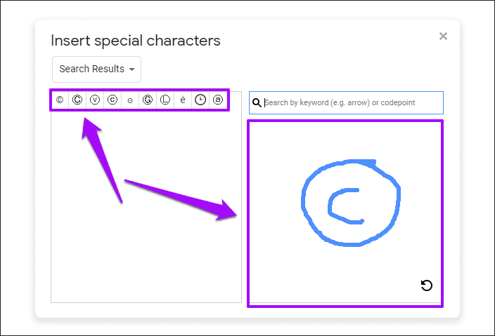 Вставка специальных символов в Google Docs 2
