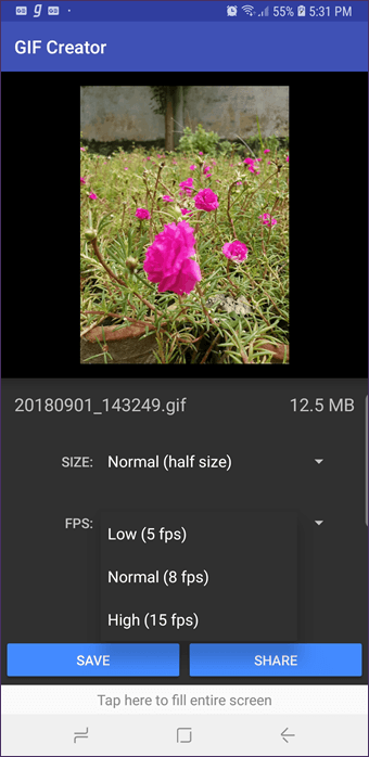 Как конвертировать движущиеся фотографии в Gif в Samsung Galaxy Note 8, Note 9 и S9 12