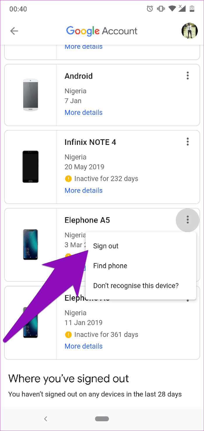 Удалить старую учетную запись Google телефона 08