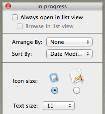 Finder 1 Параметры отображения