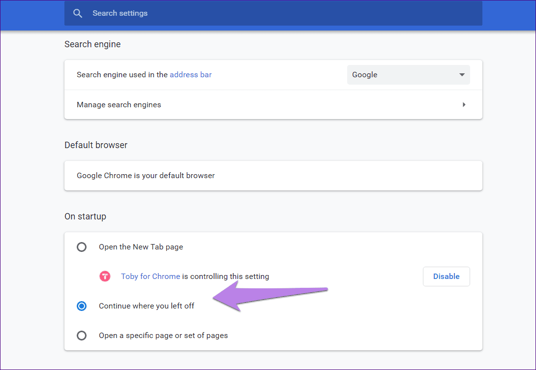 Сохраняйте вкладки перед закрытием Chrome 2