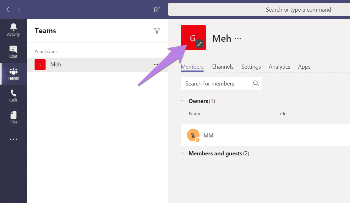 Изменить изображение профиля и изображение команды в командах Microsoft 10