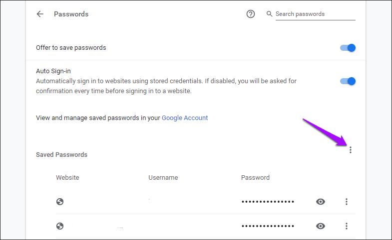 Импорт пароля в формате CSV для Chrome 7