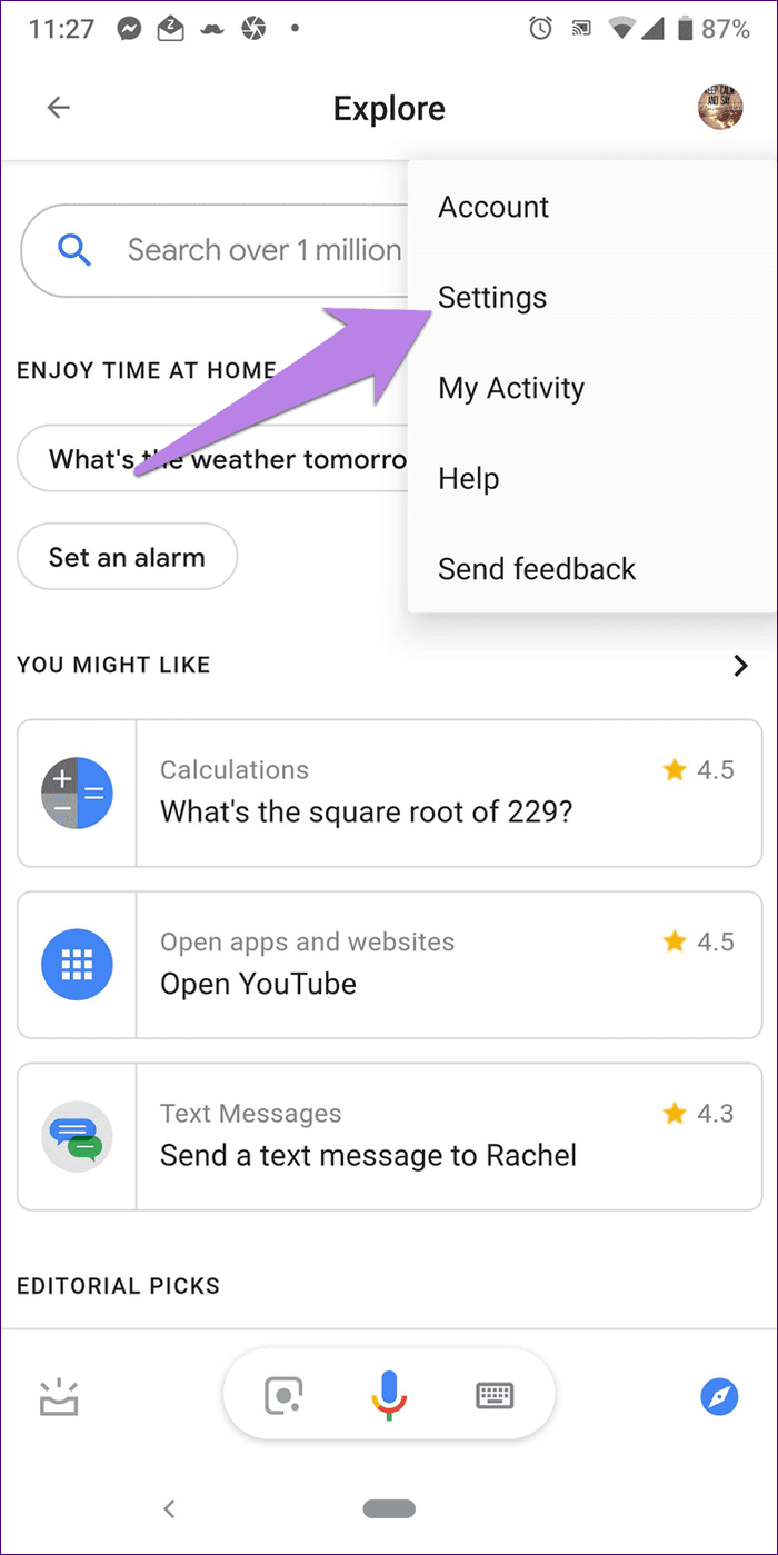 Настройки Google Ассистента 3