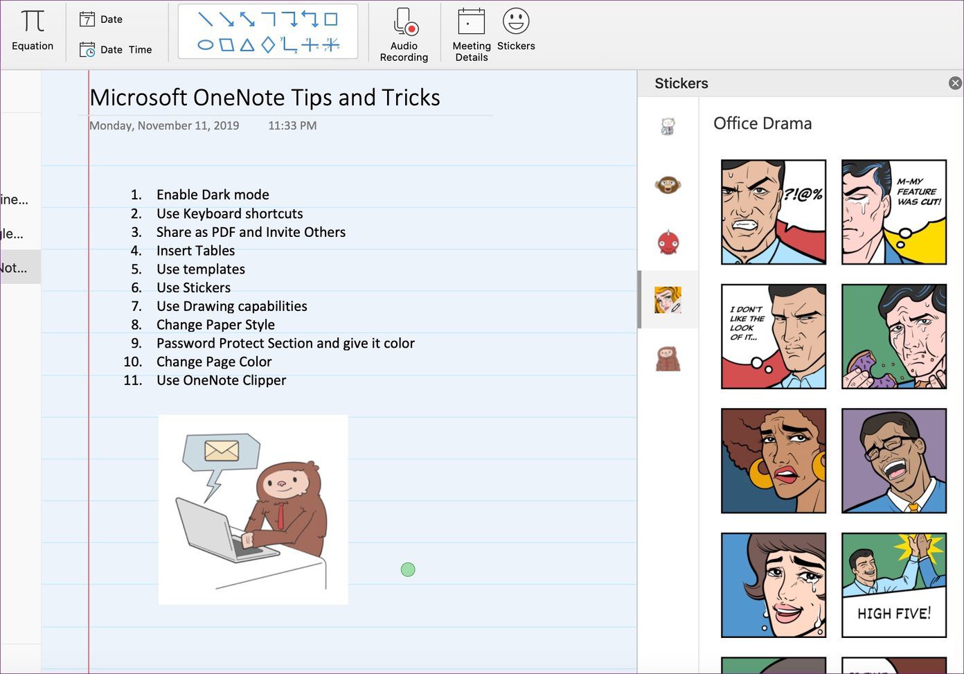 Наклейка OneNote