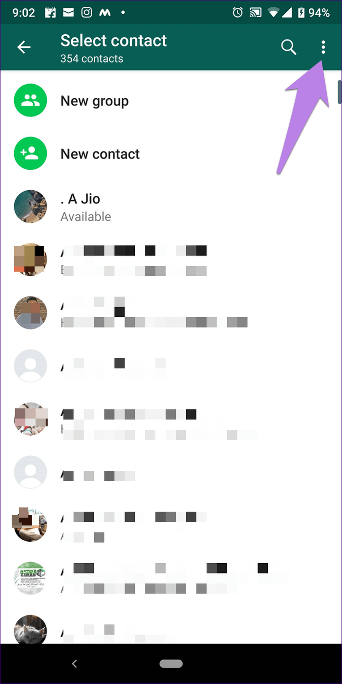 Удалить контакт WhatsApp 9