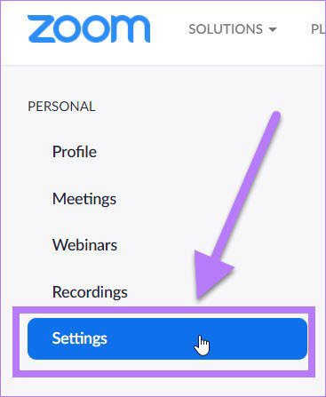 Настройки учетной записи Zoom