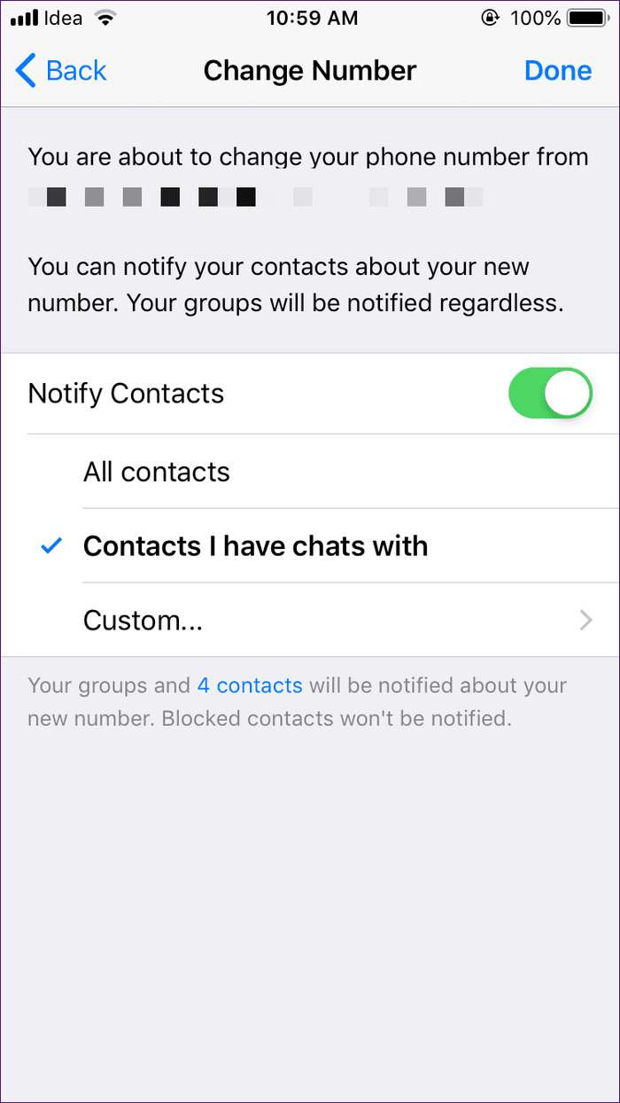 Изменить номер WhatsApp 3