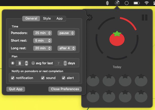 Приложение Pomo Timer Pomodoro для Mac