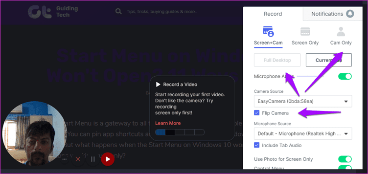 Расширения Chrome Запись видео 3