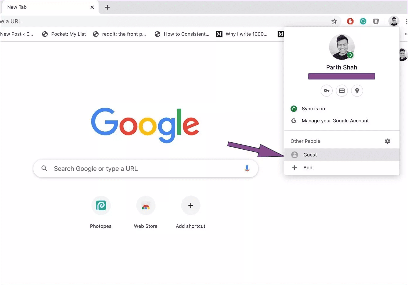 Гостевое настроение Chrome