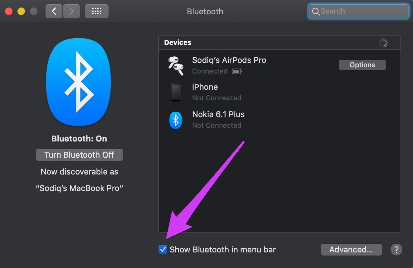 Исправить отключение Airpods Mac 01