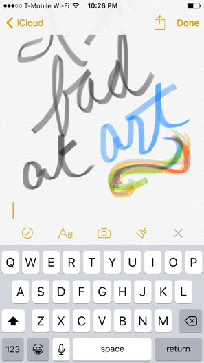 Apple Notes iOS 9 Эскиз 2