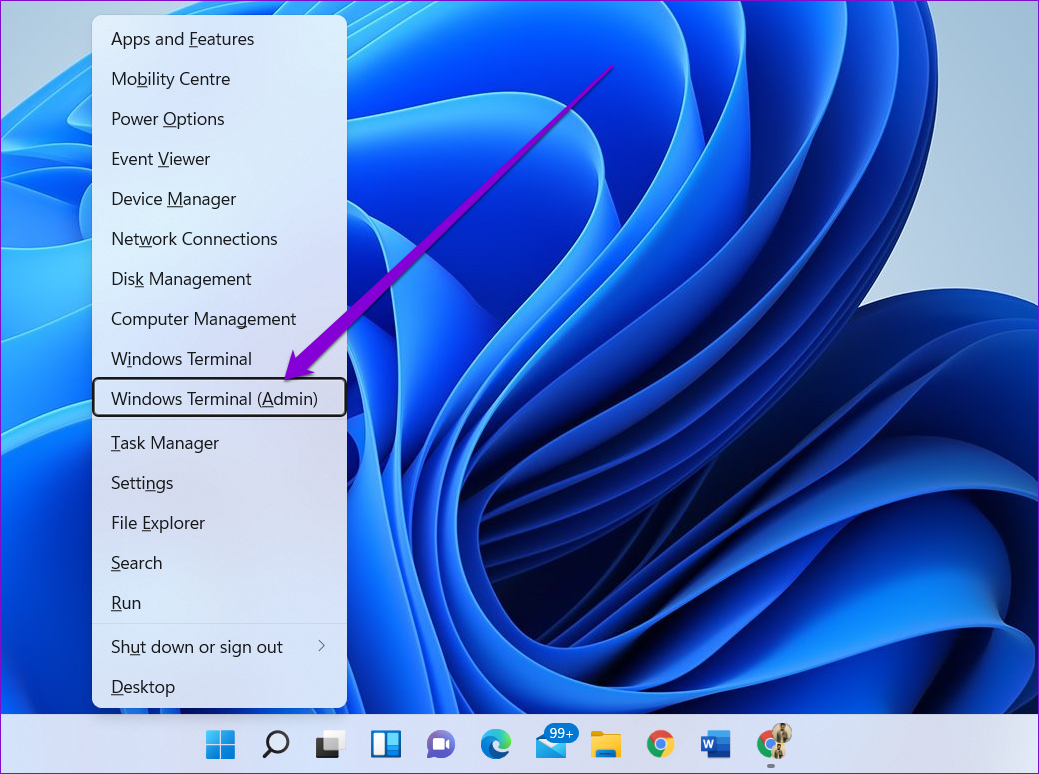 Откройте терминал Windows
