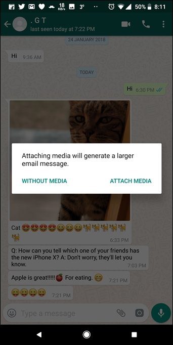 Пересылать сообщения Whats App на электронную почту 4