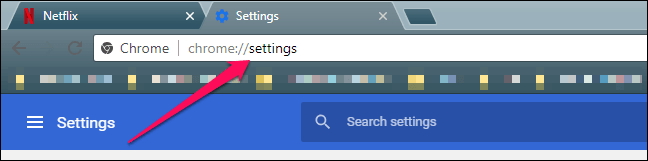 URL-адрес настроек Chrome