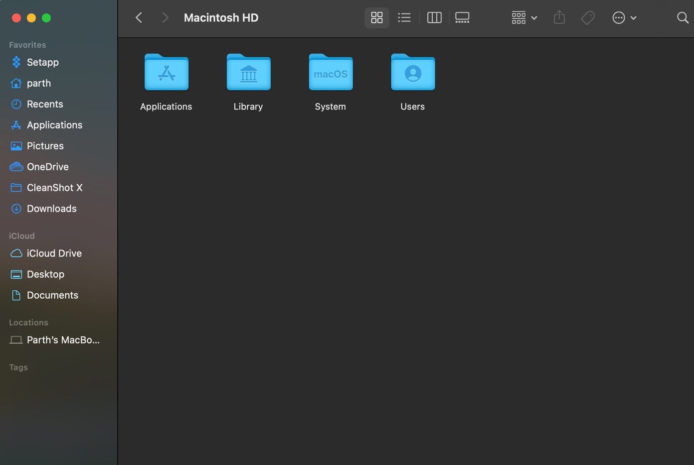 Просмотр скрытых файлов в Mactonish HD