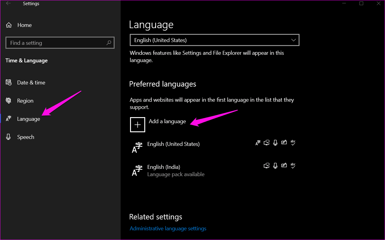 Как изменить язык системы в Windows 10 2