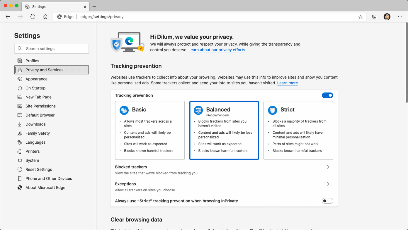 Сравнение Microsoft Edge и Safari Mac 2