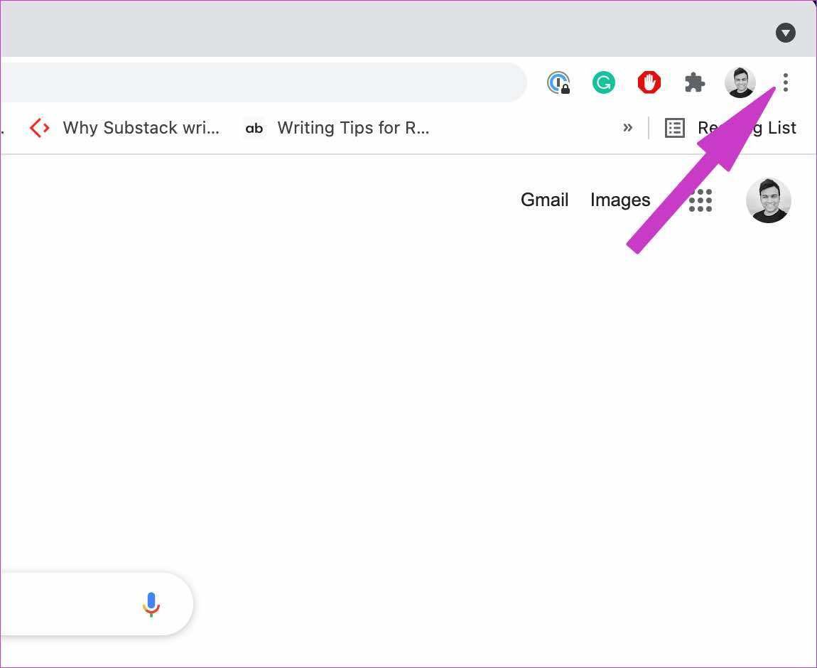 Открыть меню Chrome More