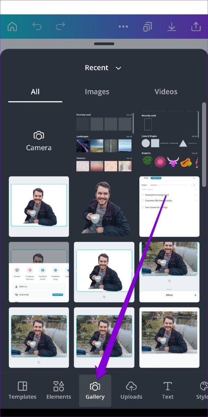 Загрузить изображение в Canva
