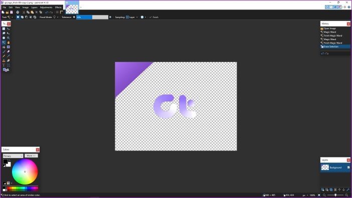 Прозрачный фон Paint Net 4
