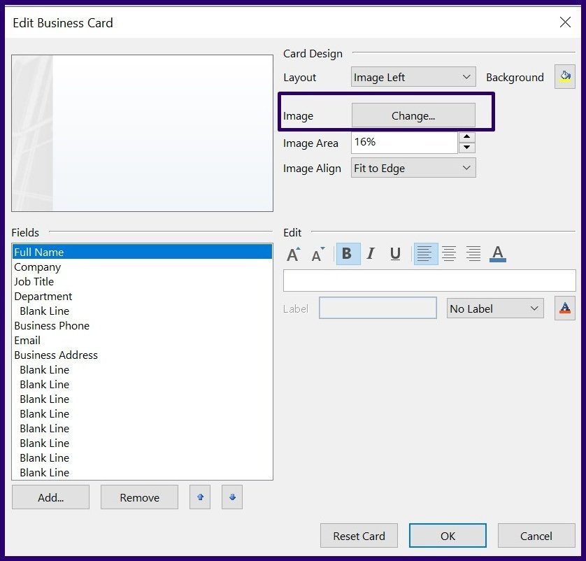 Как создавать и использовать визитки в Outlook шаг 8