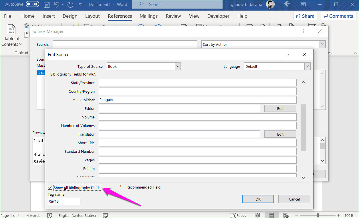 Как добавить цитаты и библиографию в Microsoft Word 9