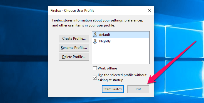 Отдельный профиль Firefox Nightly Quantum 4