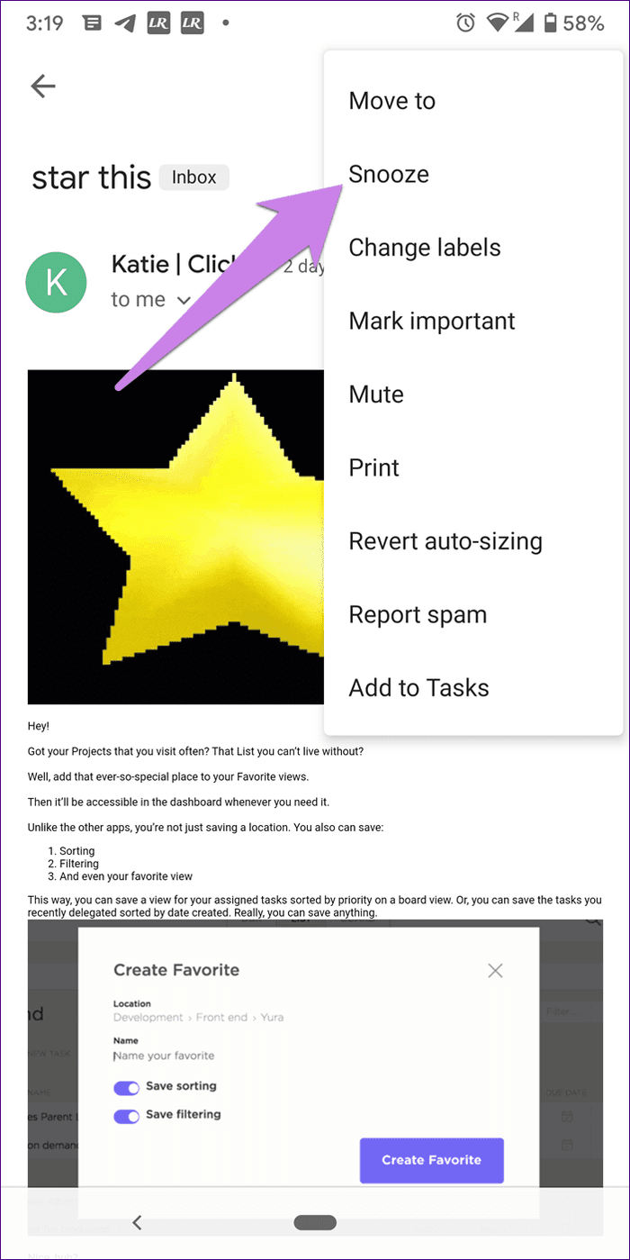 Отложить в Gmail Включить Отключить 8