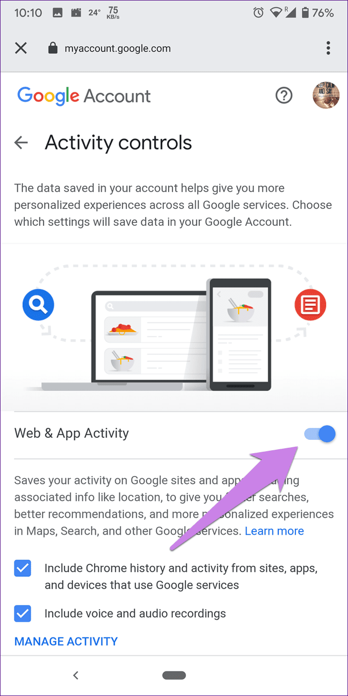 Отключить напоминания Google Assistant о счете 16