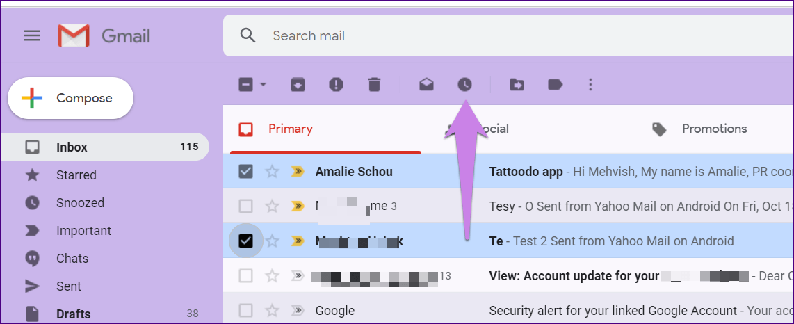 Отложить в Gmail Включить Отключить 6