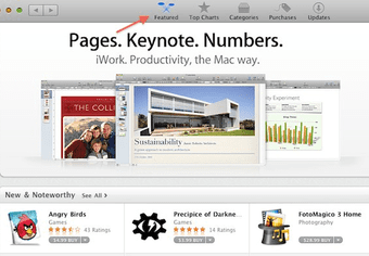 Строка меню Mac App Store