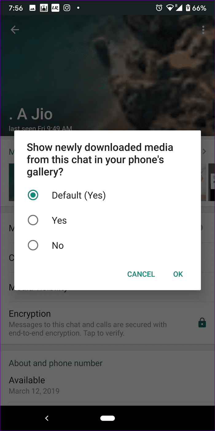 Изображения WhatsApp не отображают галерею на Android iPhone 7