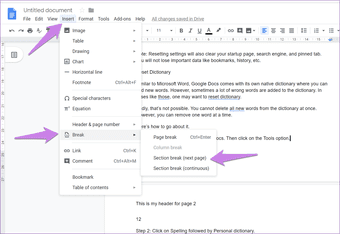 Другой верхний колонтитул Google Docs 2