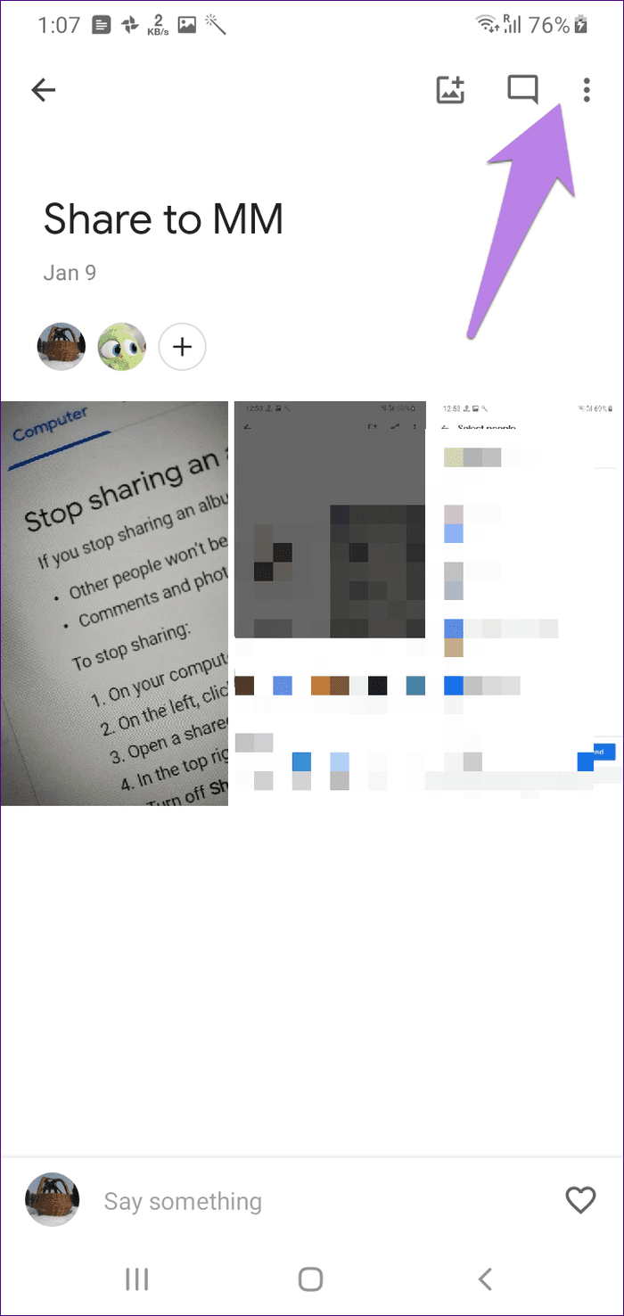 Удалить кого-либо из общего альбома Google Фото 3