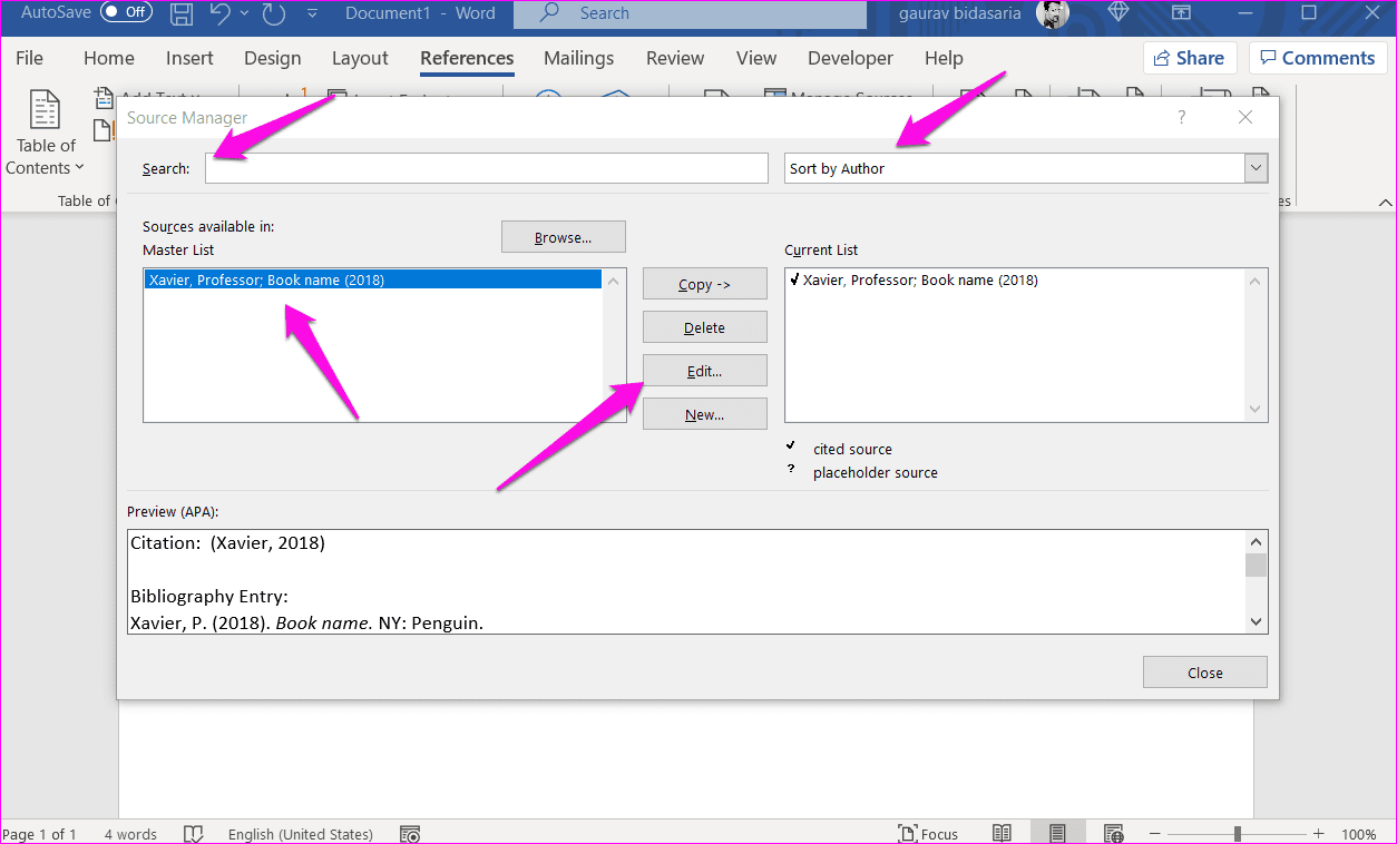 Как добавить цитаты и библиографию в Microsoft Word 7