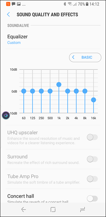 Скрытые настройки звука Galaxy S8