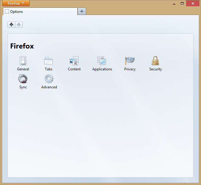 Firefox О настройках