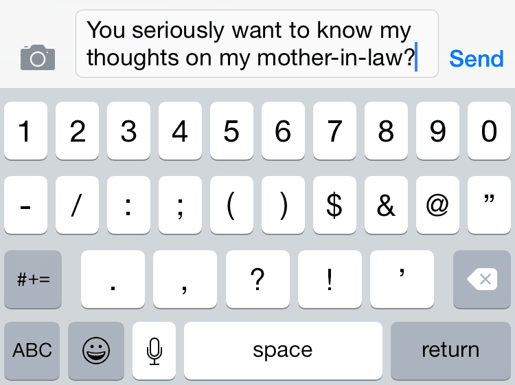 Сообщения iPhone Отправить Отмена