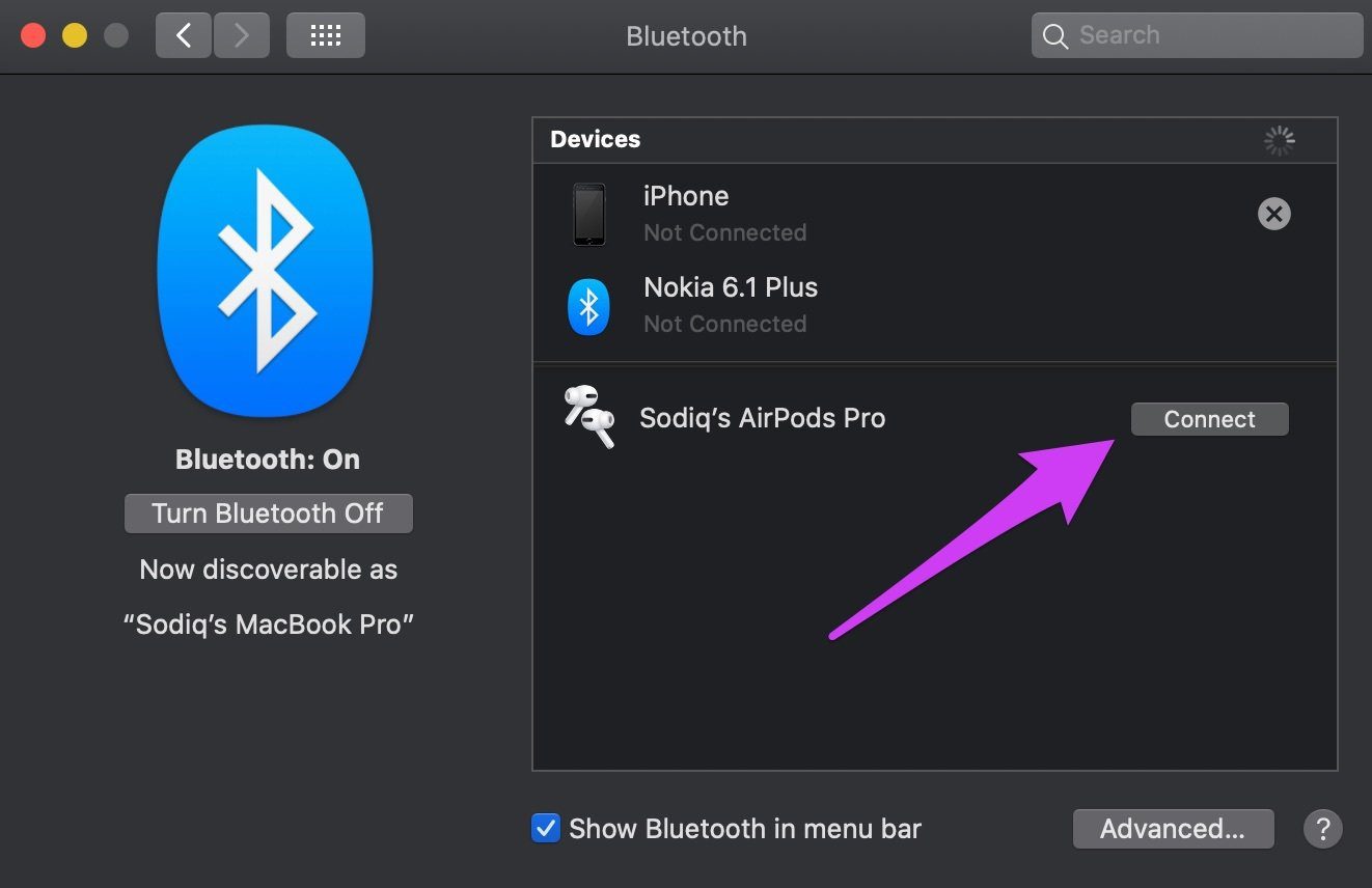 Исправить отключение Airpods Mac 04