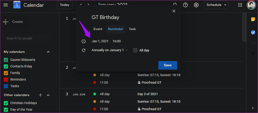 Советы и подсказки Календаря Google 12