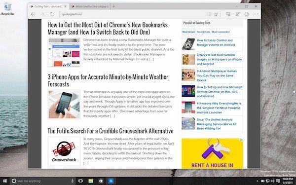 Предварительная версия Microsoft Edge
