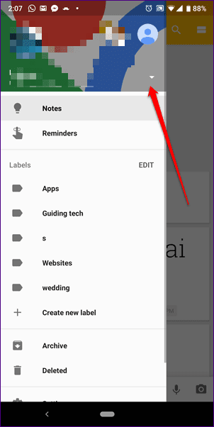 Перенести перенос Google Keep Notes в другую учетную запись 15