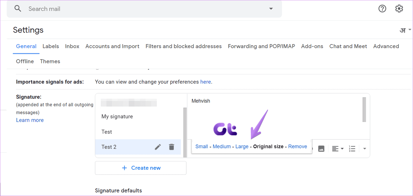 Добавить ссылку на изображение в подпись gmail 6
