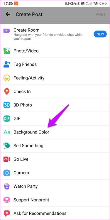 Добавление пользовательских фонов к сообщению в Facebook 8